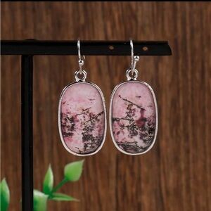 Elegant Pink Stone Earrings